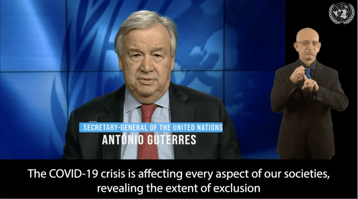 Генеральный секретарь ООН Гутерриш: Коронный кризис как возможность для инклюзивного социального проектирования