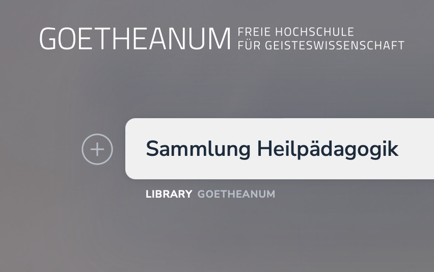 Colección de Educación Curativa en la Biblioteca del Goetheanum